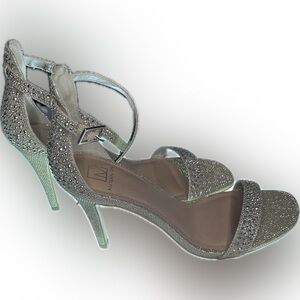 Material Girl Glittering Silver Heels